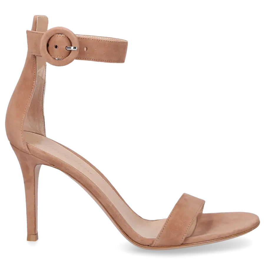 Gianvito Rossi - Sandalen PORTOFINO 85 Veloursleder - beige