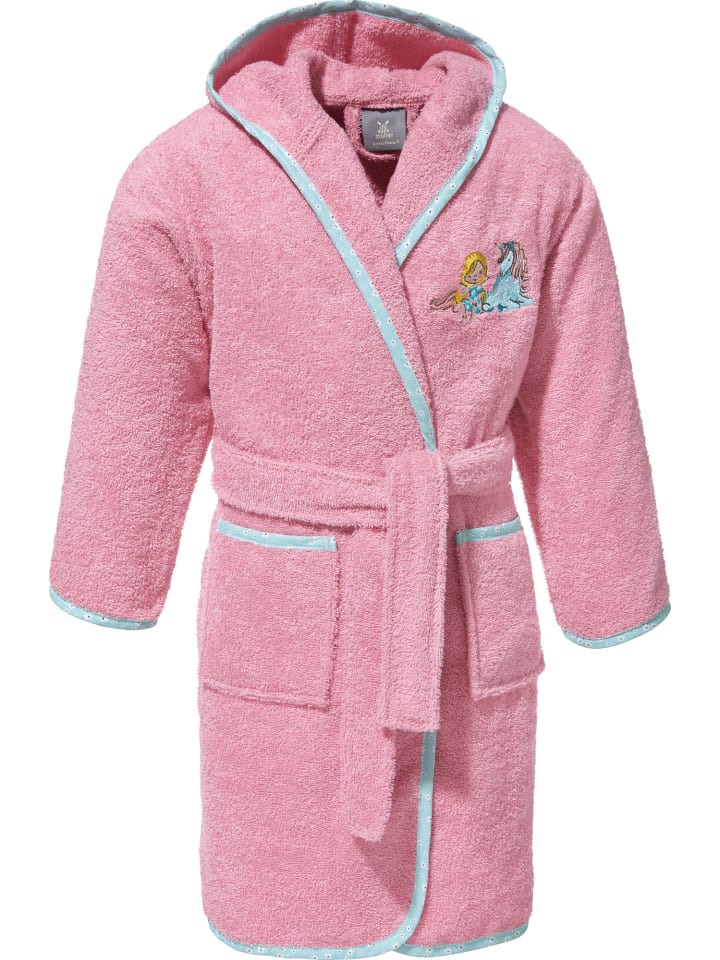 Erwin Müller Frottier Kinder-Bademantel mit Kapuze in rosa günstig kaufen