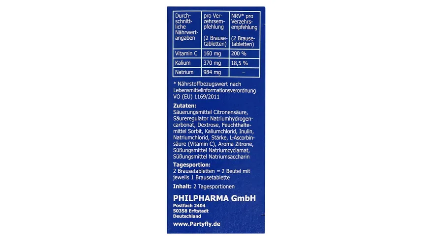 Partyfly Brausetabletten Zitronengeschmack