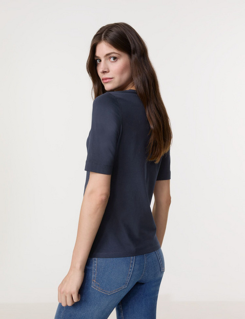 T-Shirt mit Satinblende