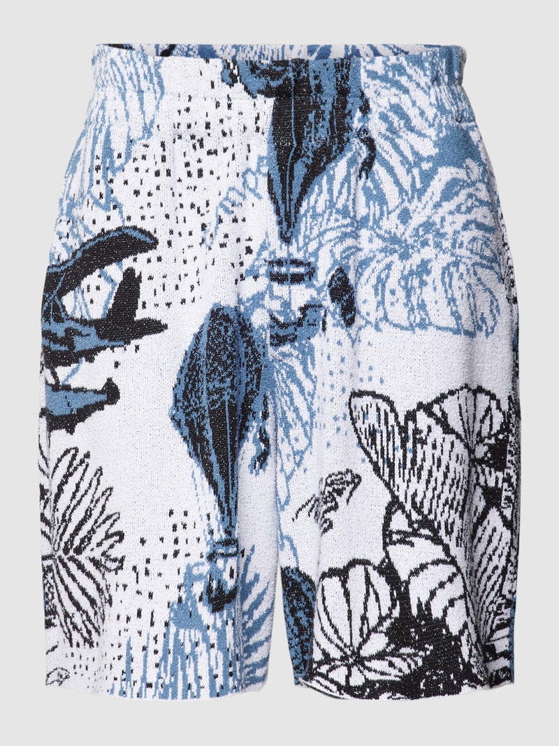 Bermuda mit Allover-Muster in blau