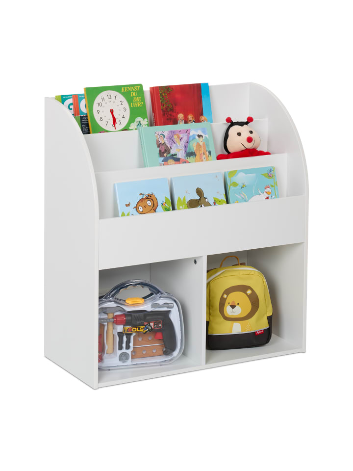 relaxdays Kinderbücherregal in Weiß - (B)72 x (H)78,5 x (T)33,5 cm günstig kaufen onesize