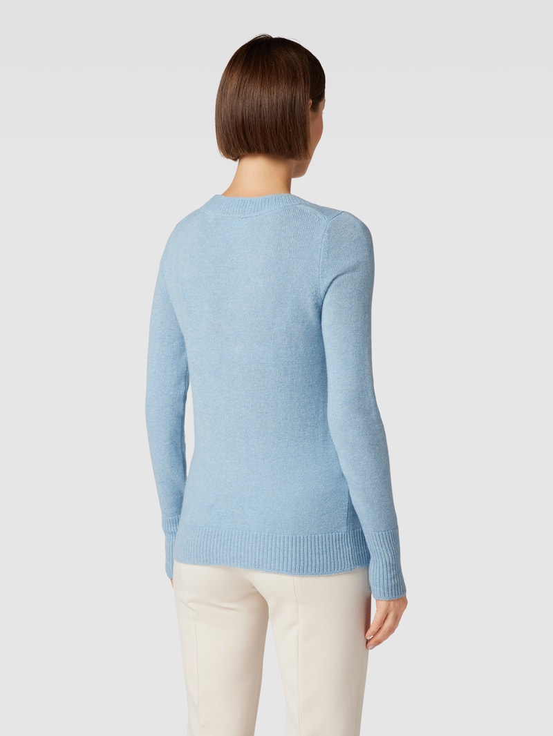 Strickpullover mit Rundhalsausschnitt in bleu