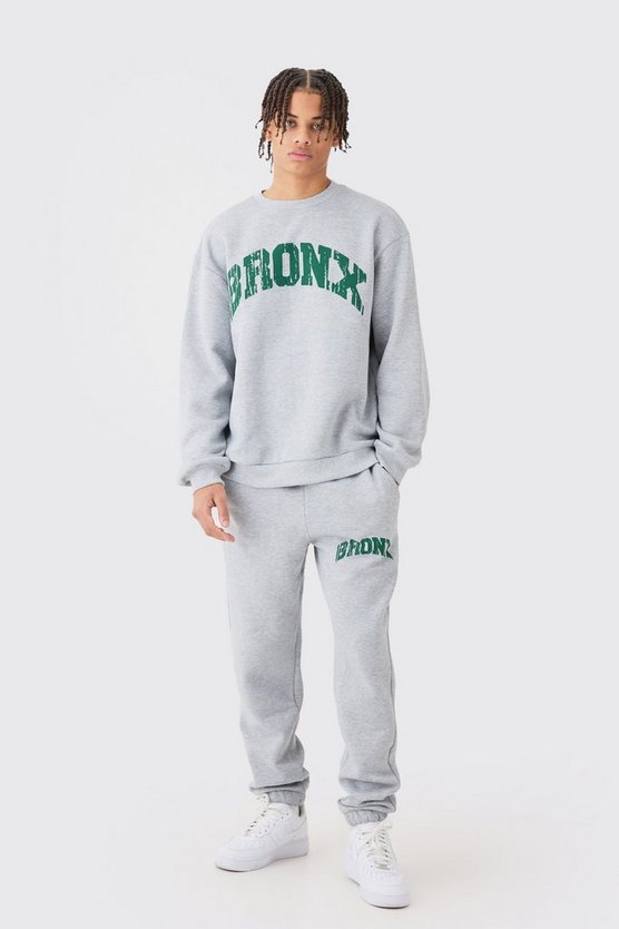 Oversize Sweatshirt-Trainingsanzug mit Bronx-Print