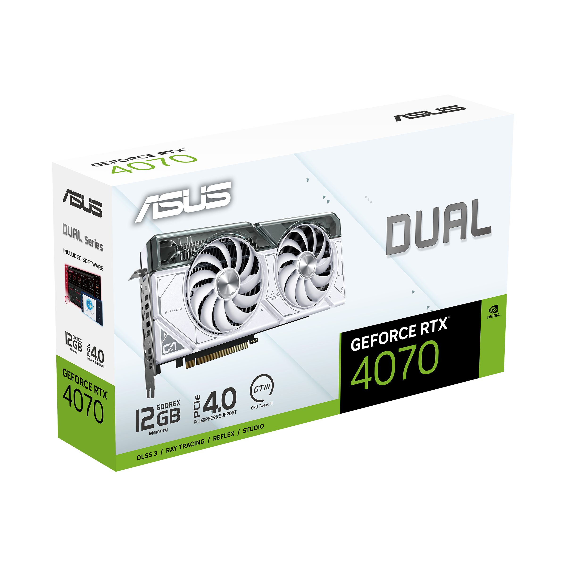Asus DUAL-RTX4070-12G-WHITE Grafikkarte (12 GB, GDDR6X)