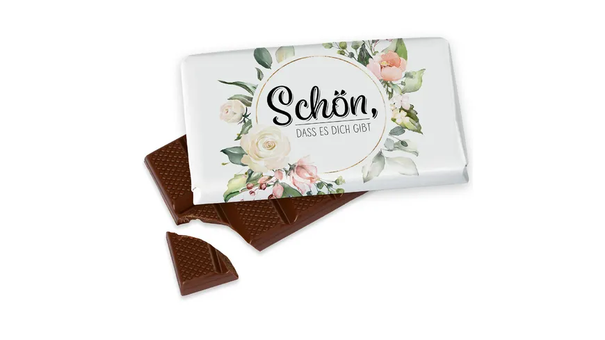 Geschenk für Dich Schokolade Blumen Schön, dass es dich gibt 40 g