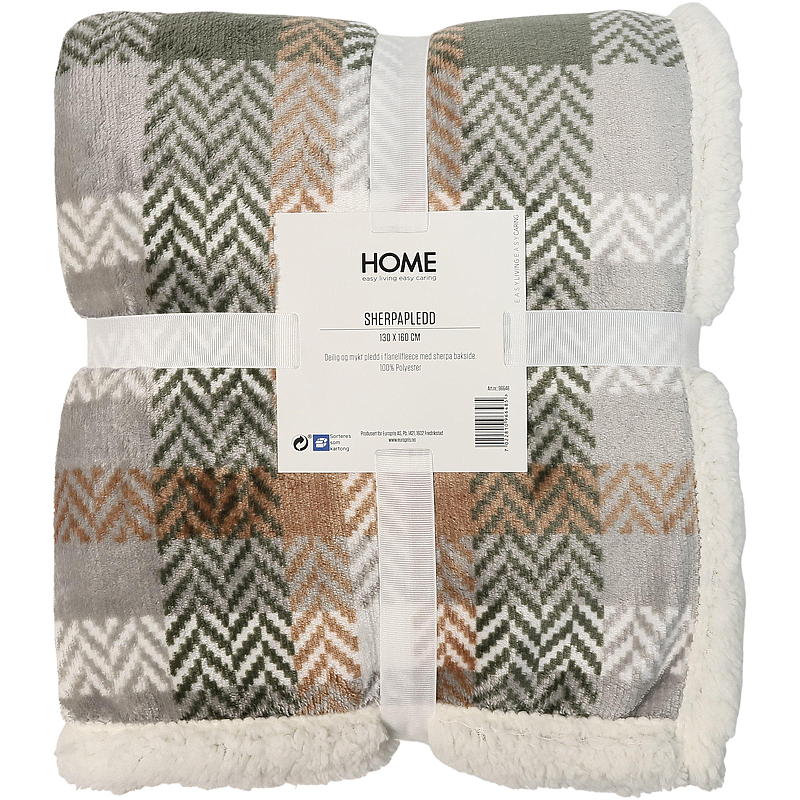 Home Sherpapledd 130x160 cm rutet beige