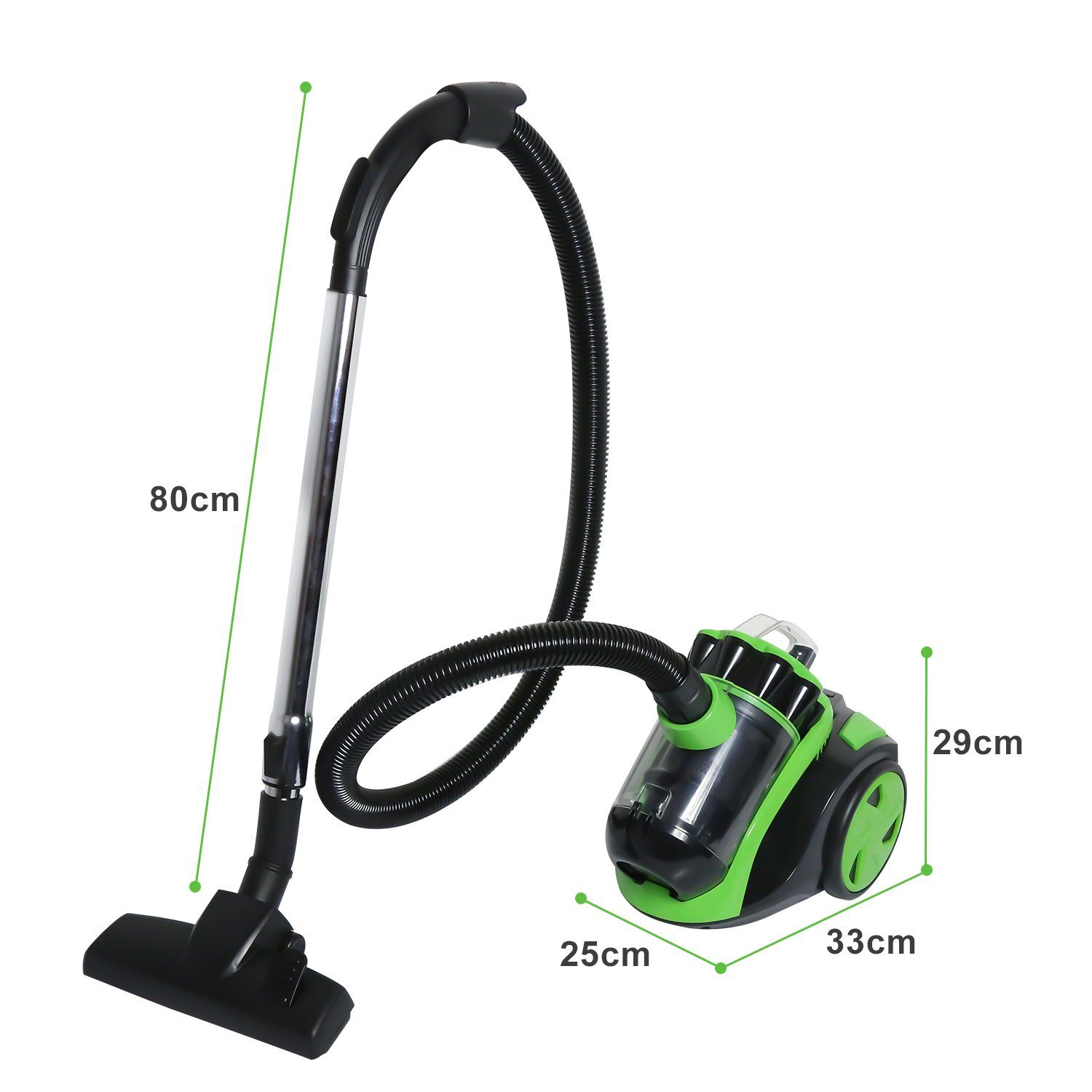 Gimisgu Bodenstaubsauger Staubsauger ohne Beutel,3L Staubbehälter,Effizienter HEPA-Filter,Grün, 899 W, Moderne beutellose Multi-Zyklon-Technologie
