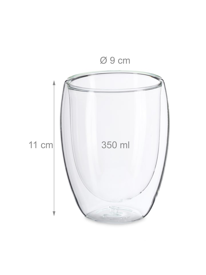 relaxdays 2 x Latte Macchiato Gläser in Transparent - 350 ml günstig kaufen onesize