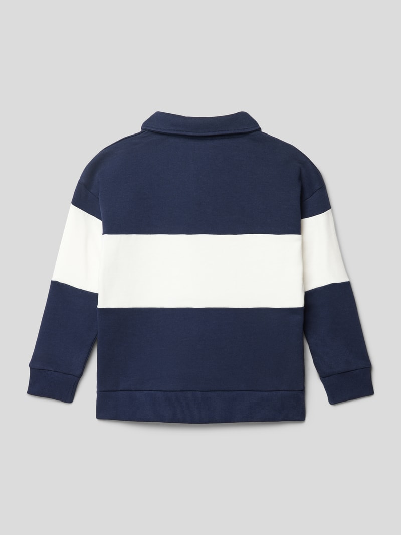 Sweatshirt mit Polokragen in marineblau