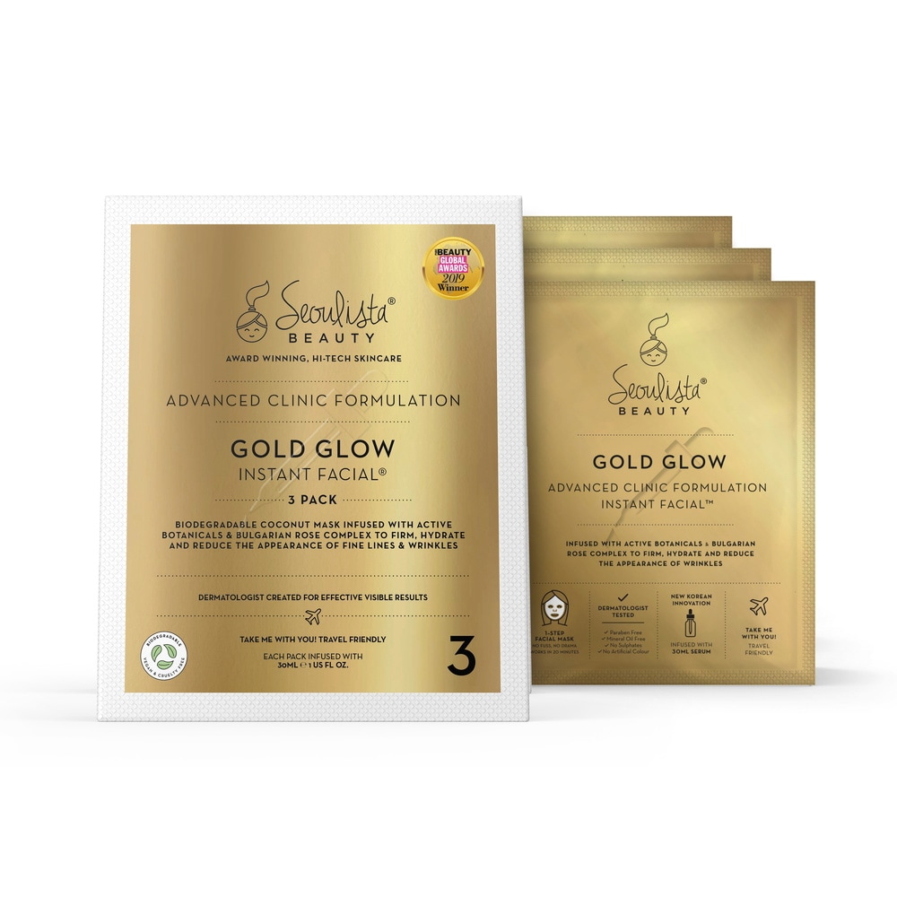 seoulista beauty Seoulista Beauty Gold Glow Instant Facial -  Multi Pack 3's Masque Visage