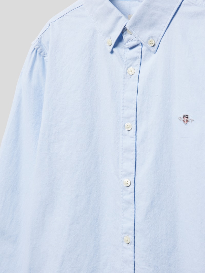 Hemd mit Button-Down-Kragen Modell 'OXFORD' in blau