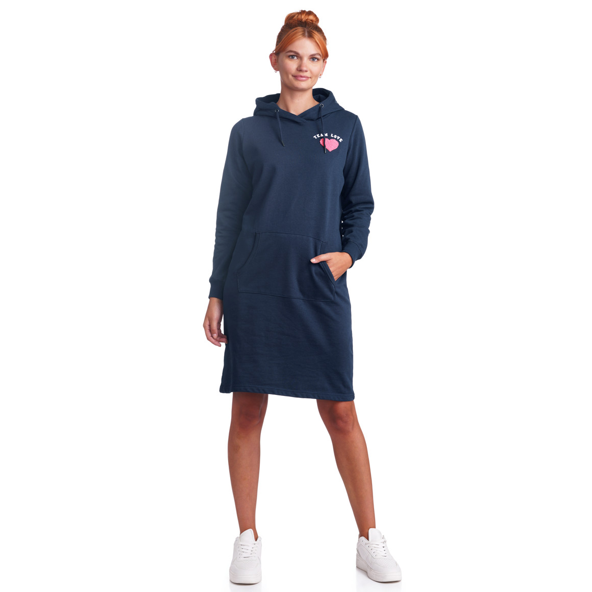 Damen Sweatkleid mit appliziertem Herz