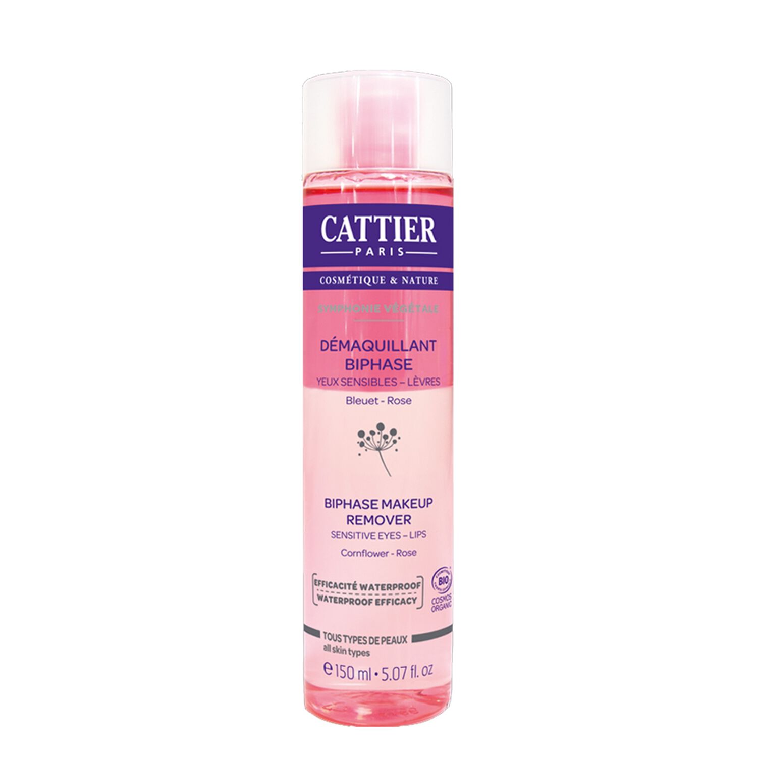 Cattier Symphonie Végétale Démaquillant Biphase Yeux Sensibles & Lèvres 150 ml