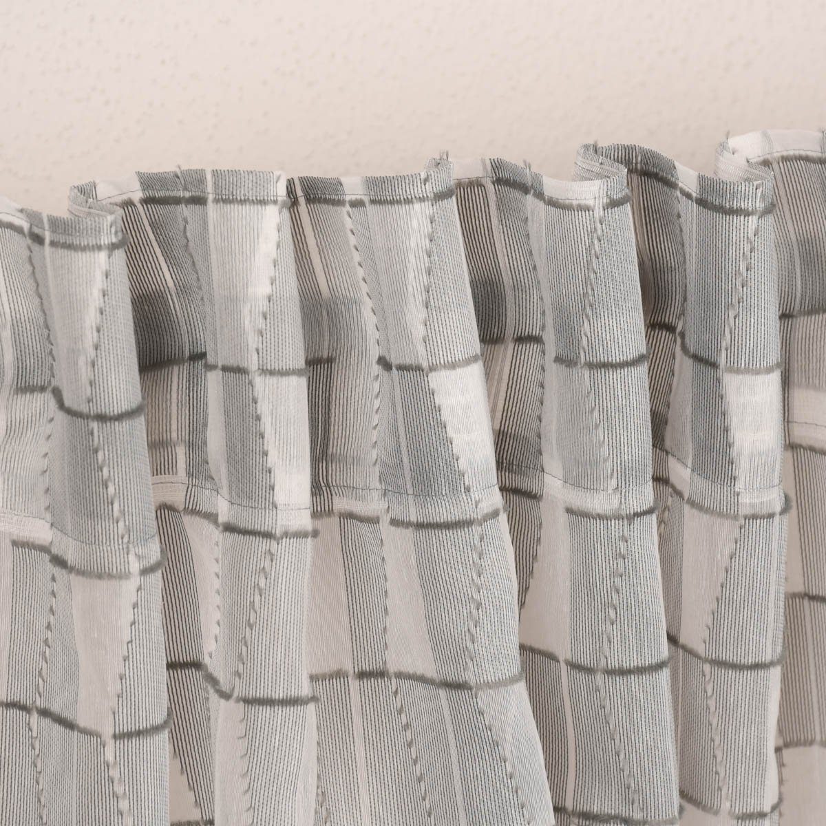 Meterware Rasch Textil Stores Scherli Rechtecke abstrakt grau 300cm, halbtransparent, Kunstfaser, überbreit