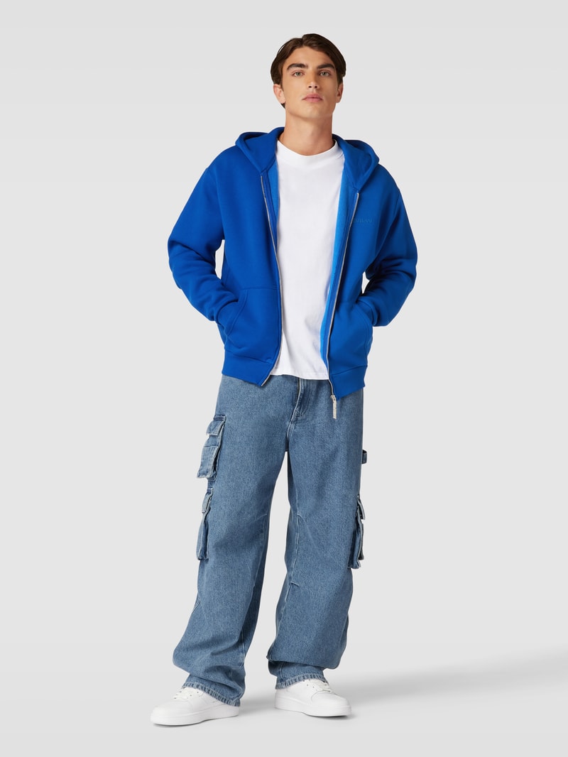 Sweatjacke mit Kapuze in royalblau