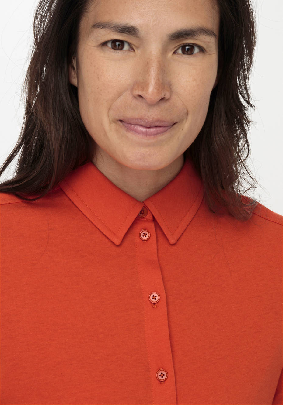 Jersey-Bluse aus Bio-Baumwolle mit Bio-Schurwolle