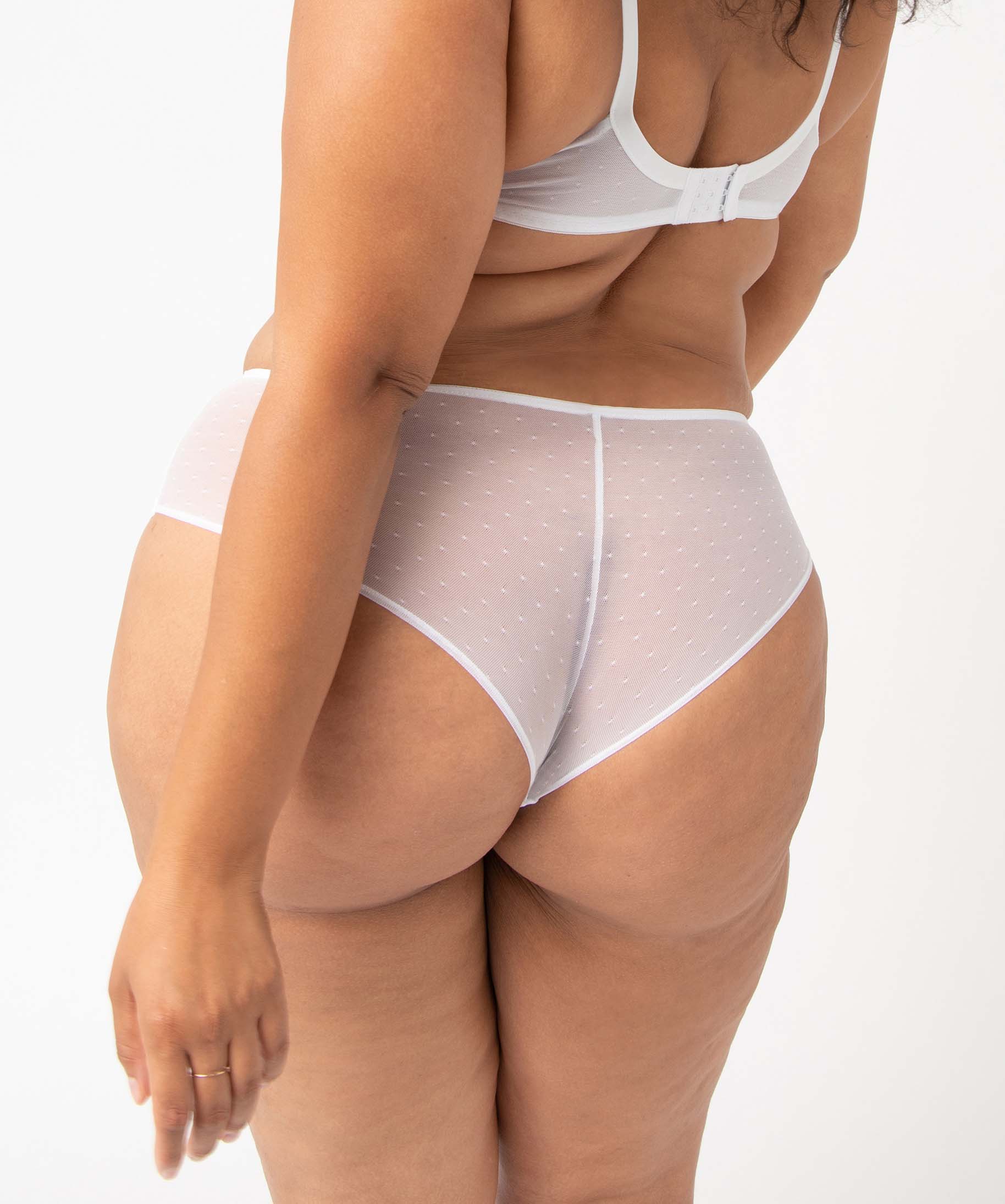 Shorty en dentelle et tulle femme grande taille blanc | GEMO