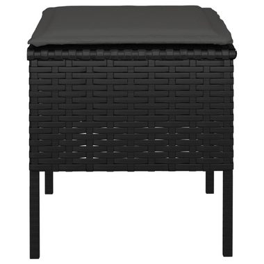 vidaXL Loungesofa Gartenhocker mit Kissen 4 Stk. Schwarz Poly Rattan, 4 Teile