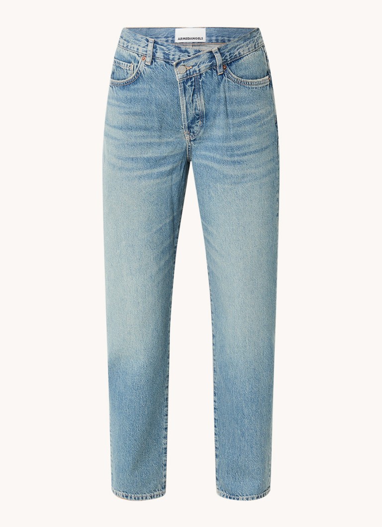 Jeans dritti a vita alta Aaikala di ARMEDANGELS in misto cotone biologico, lavaggio medio.