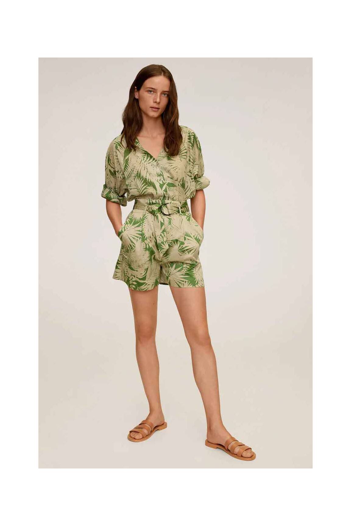 Mango Shorts 1 Femme couleur vert