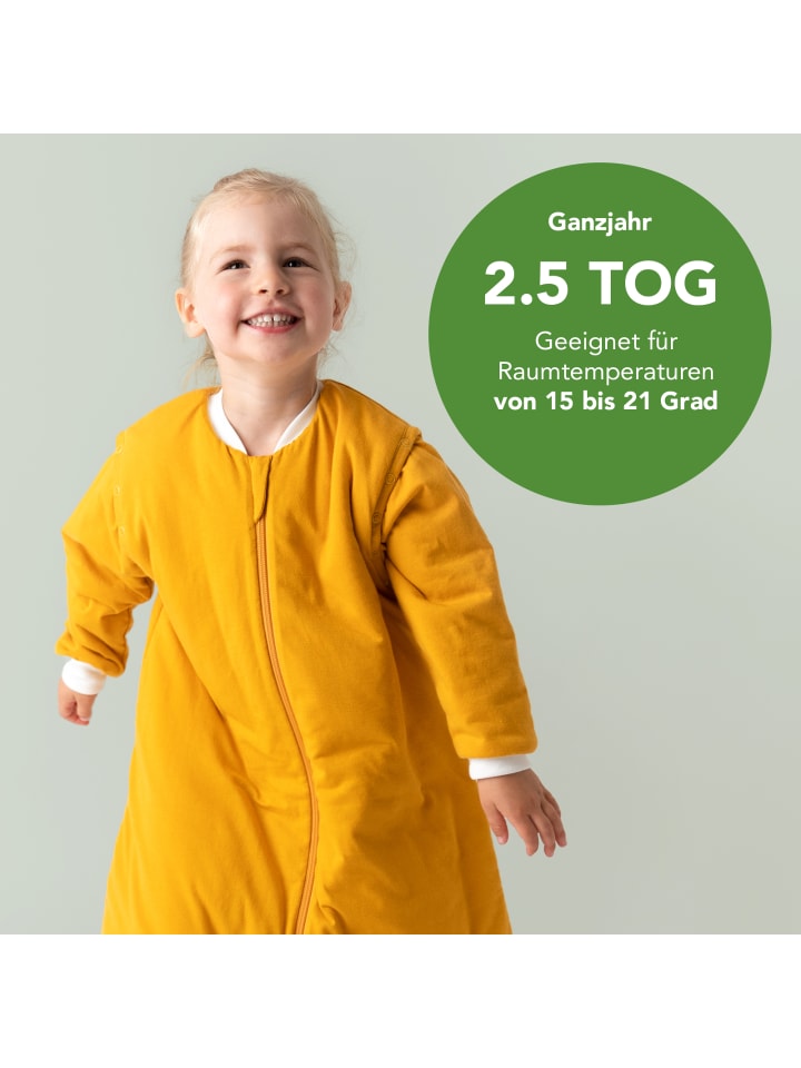 Schlummersack Schlafsack mit Füßen und umklappbaren Bündchen 2.5 Tog in Orange günstig kaufen