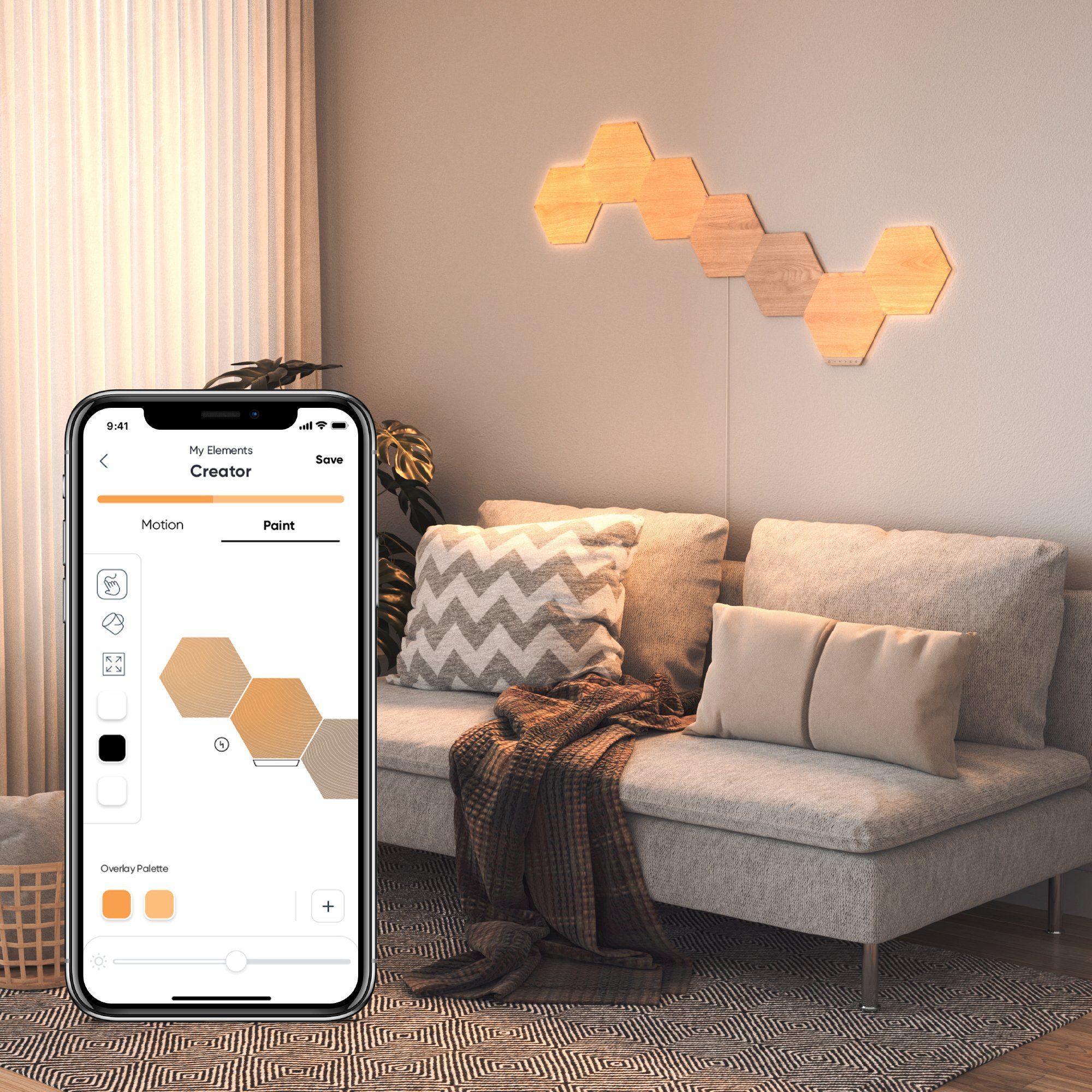 nanoleaf LED Panel Wood Look, Dimmfunktion, LED fest integriert, Farbwechsler