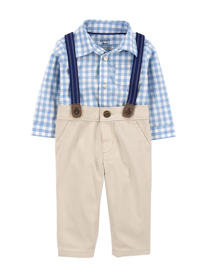 carter's 3tlg. Outfit in Hellblau/ Beige günstig kaufen