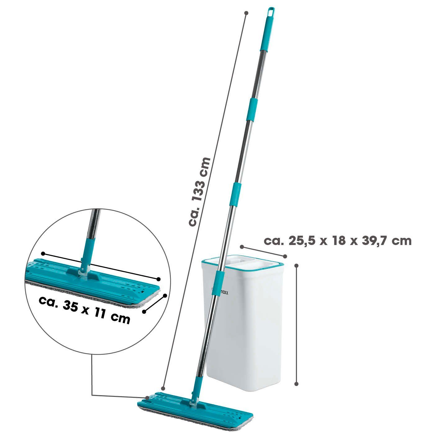CLEANmaxx Wischmopp Easy Mopp - 2,5l - weiß/türkis