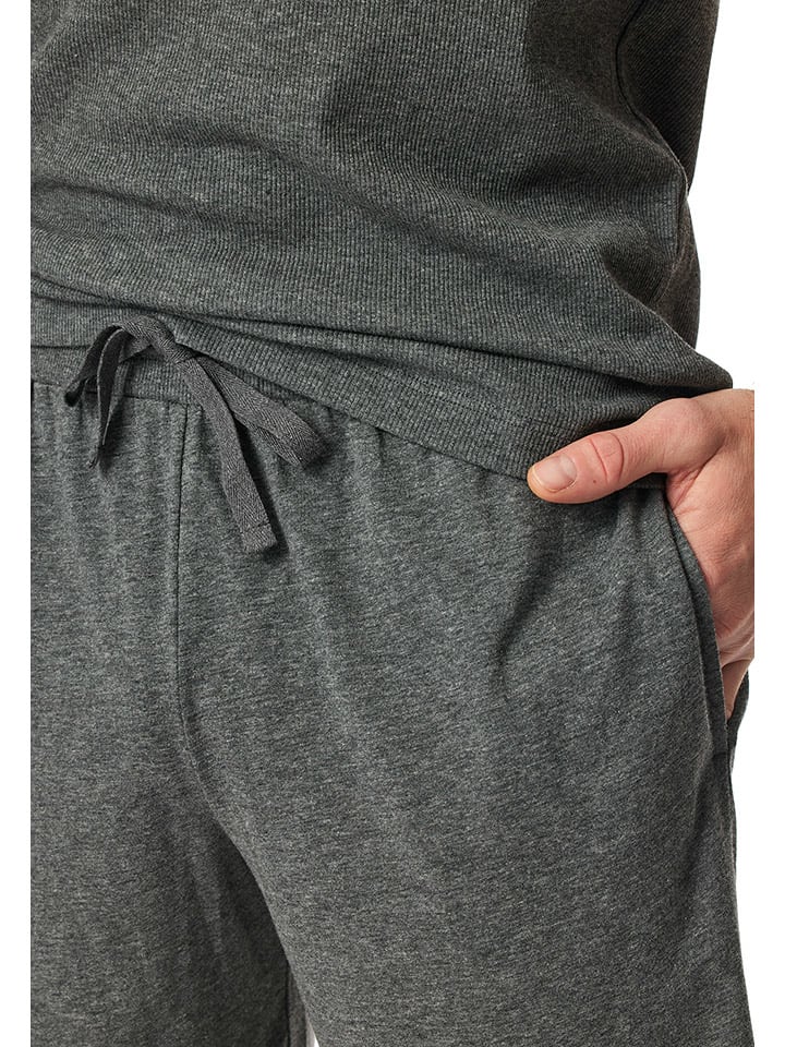 Schiesser Pyjama in Anthrazit günstig kaufen