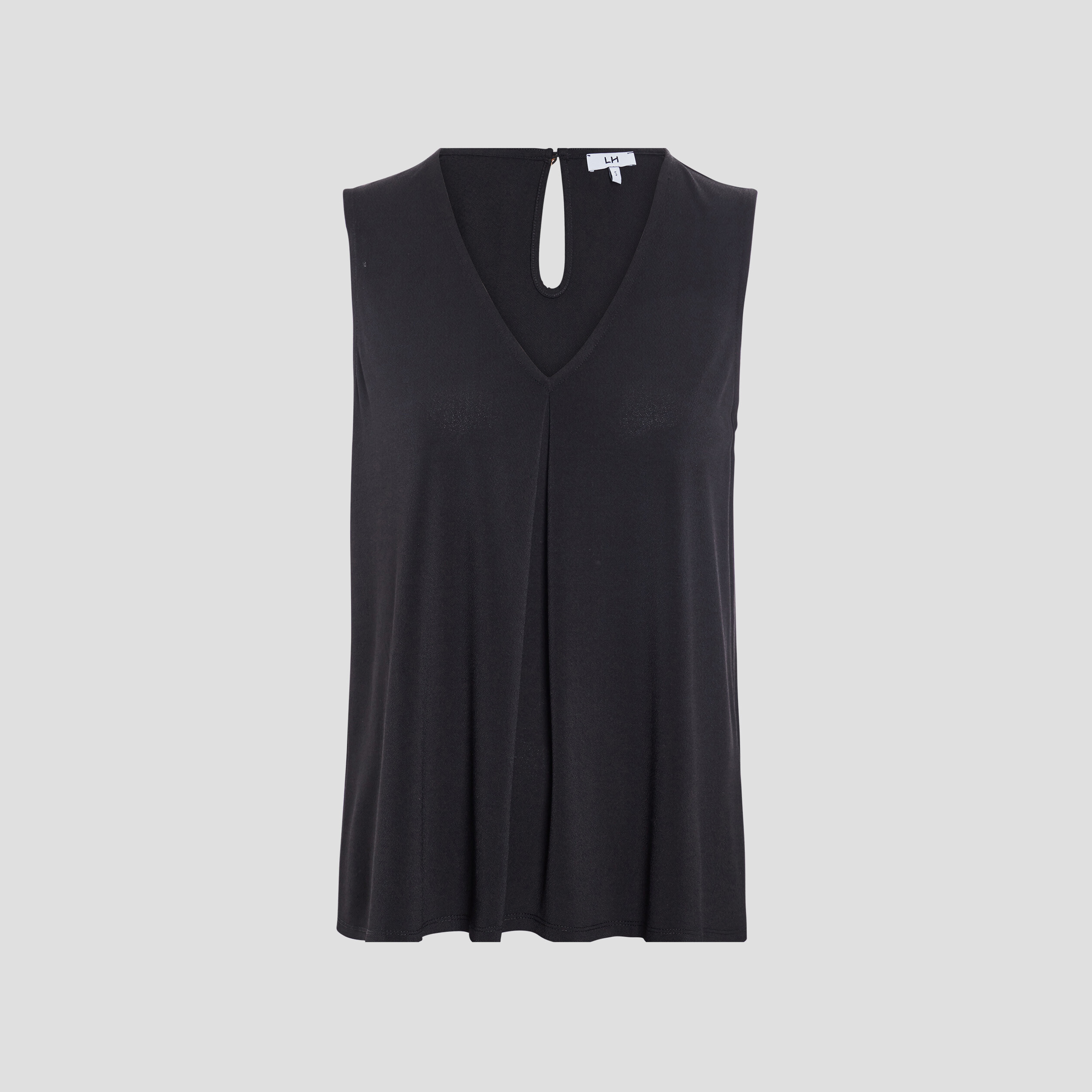 Débardeur à plis effet crêpe noir femme | La Halle