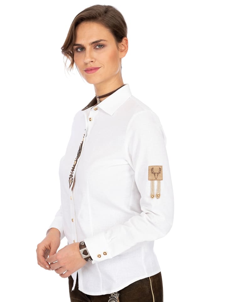 OS-Trachten Trachtenbluse 150025-1011 in weiß günstig kaufen