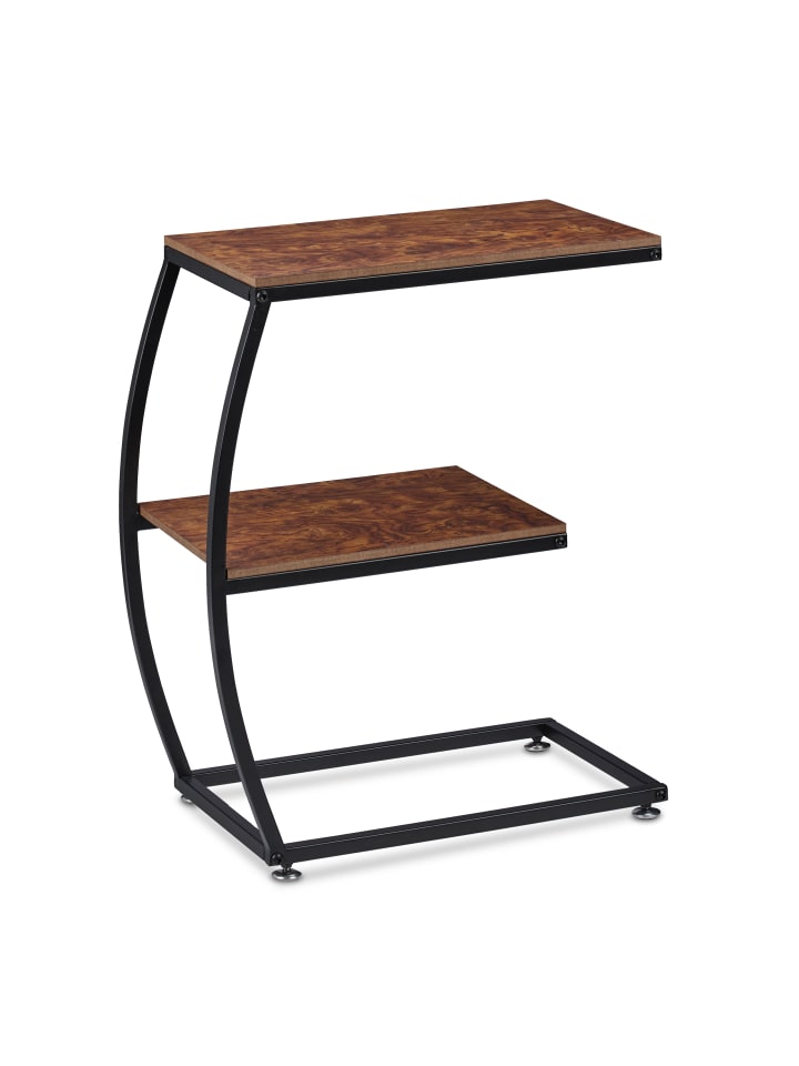 relaxdays Beistelltisch in Braun/ Schwarz - (B)47,5 x (H)57,5 x (T)25 cm günstig kaufen onesize