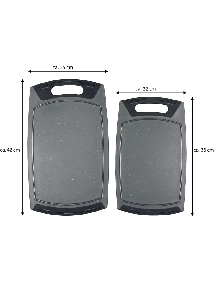 Stoneline Schneidebrett 36x22 und 42x25 cm Set 2-teilig in Schwarz günstig kaufen onesize