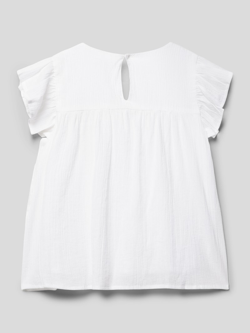Blusenshirt mit Volantärmeln in weiß
