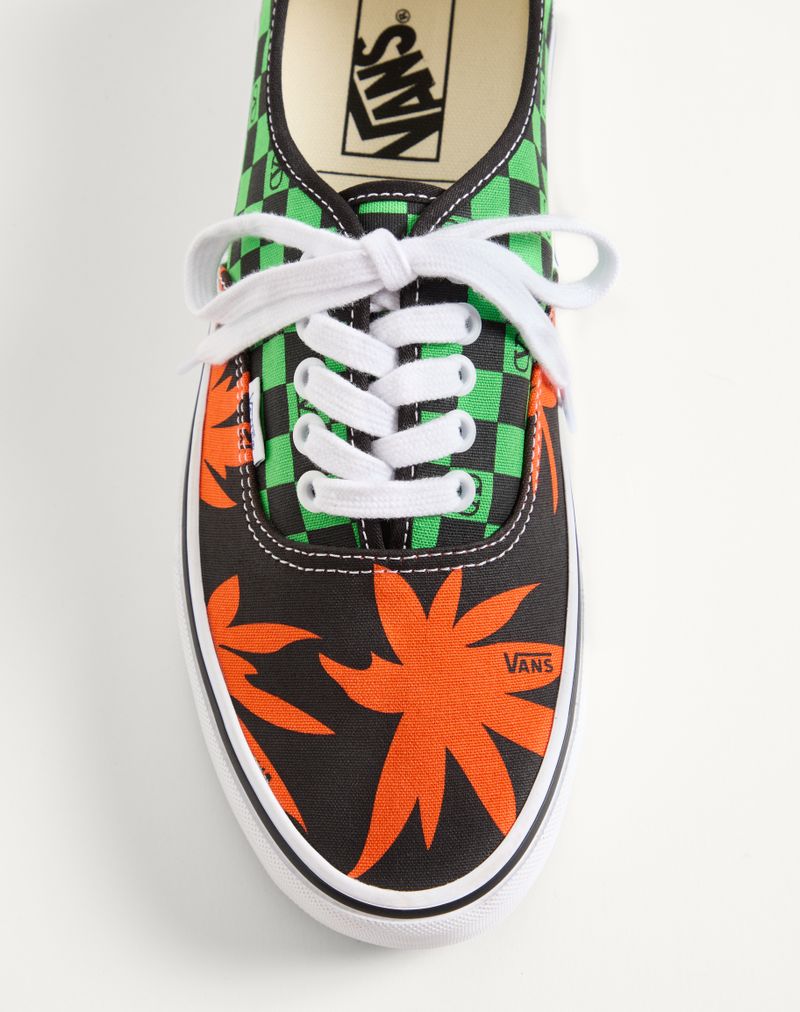 Sneaker Low-Top Valentino Garavani And Vans In Tessuto Con Stampa VLogo Checkerboard E Stampa Tropical Leaves