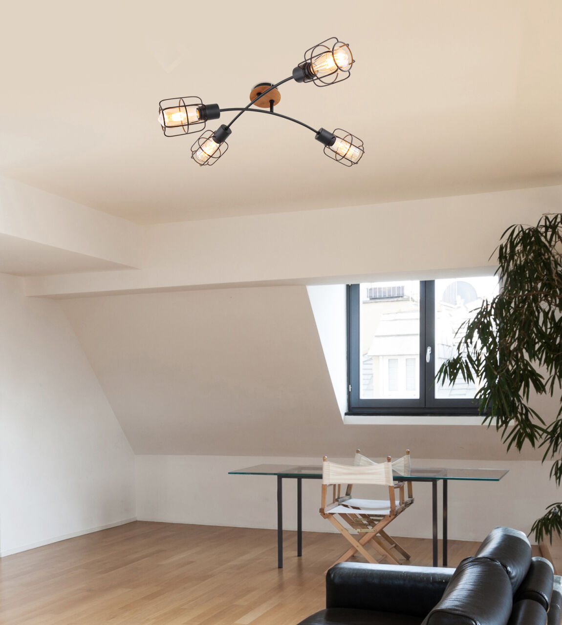 Globo Lighting - WILLA - Deckenleuchte Metall schwarz, 4x E27