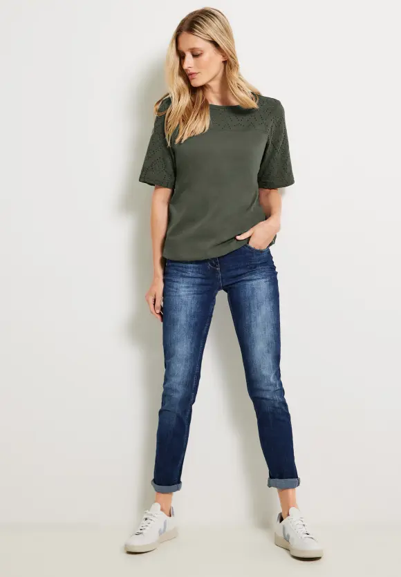 CECIL Jersey Materialmix Shirt
