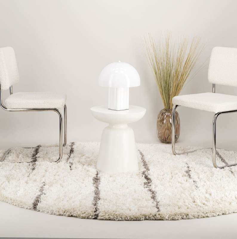 Tapis shaggy en fausse fourrure forme galet MELLOW