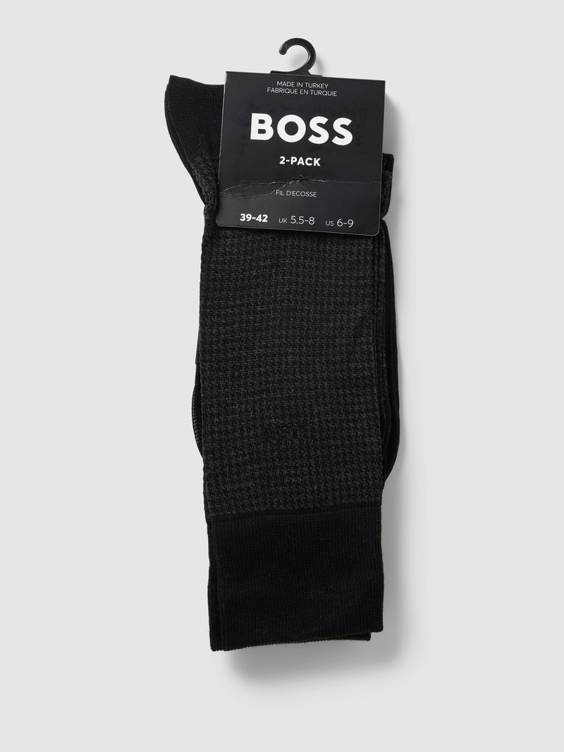 Socken mit Label-Detail im 2er-Pack in schwarz