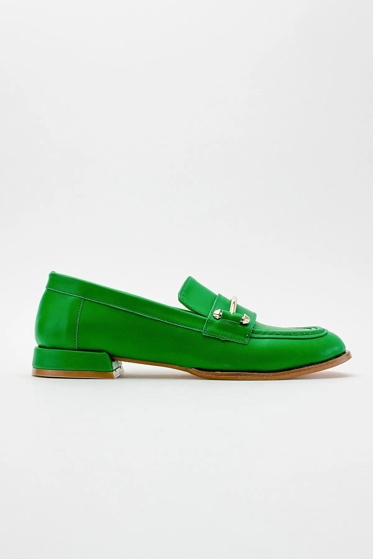 LuviShoes  Solen Green Damen-Loafer-Schuhe