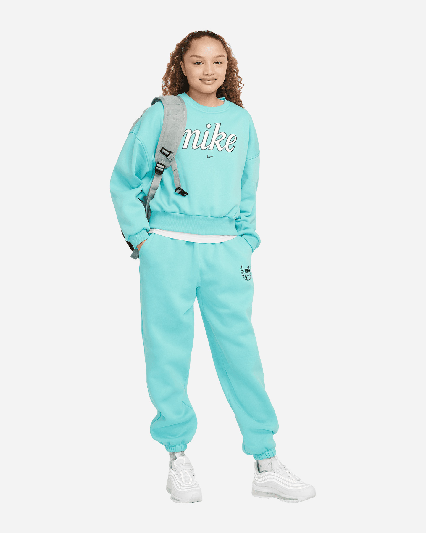 Felpa Nike Crop Varsity Logo Jr FZ5566-010