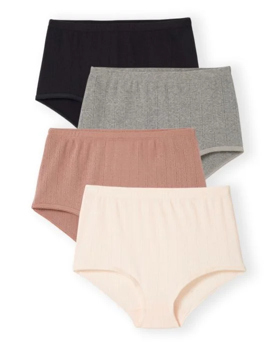 Lot de 4 culottes maxi maille pointelle