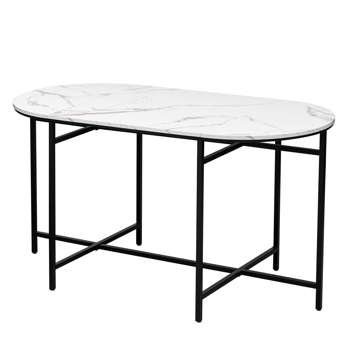 XDeer Essgruppe Esszimmer Tischgruppe(7-tlg,Gold,140*70*76cm)Küchentischset, aus Stahlrahmen,Küchentischset mit 2 Bänker und 4 Hocker