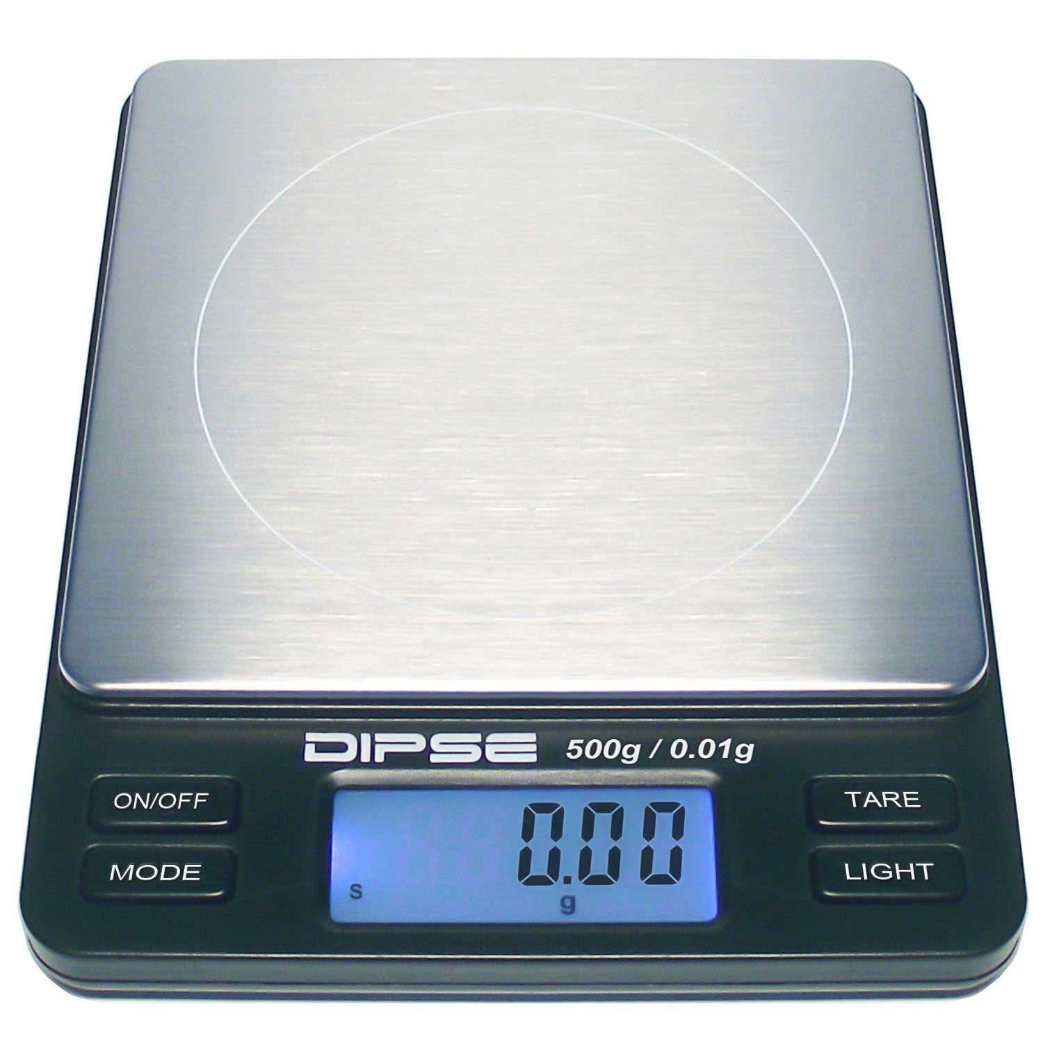 Dipse Feinwaage TP-500 Digitalwaage mit Auflösung 0,01 und Wiegelast von 500g