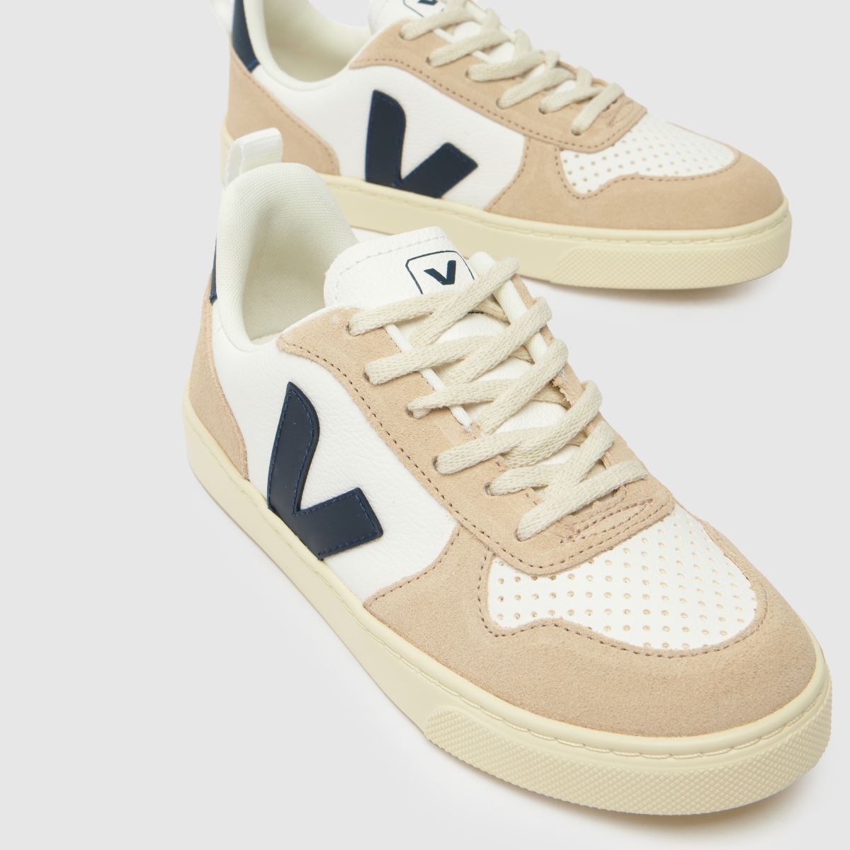 VEJA vita & marinblå v-10 juniorsneakers för pojkar