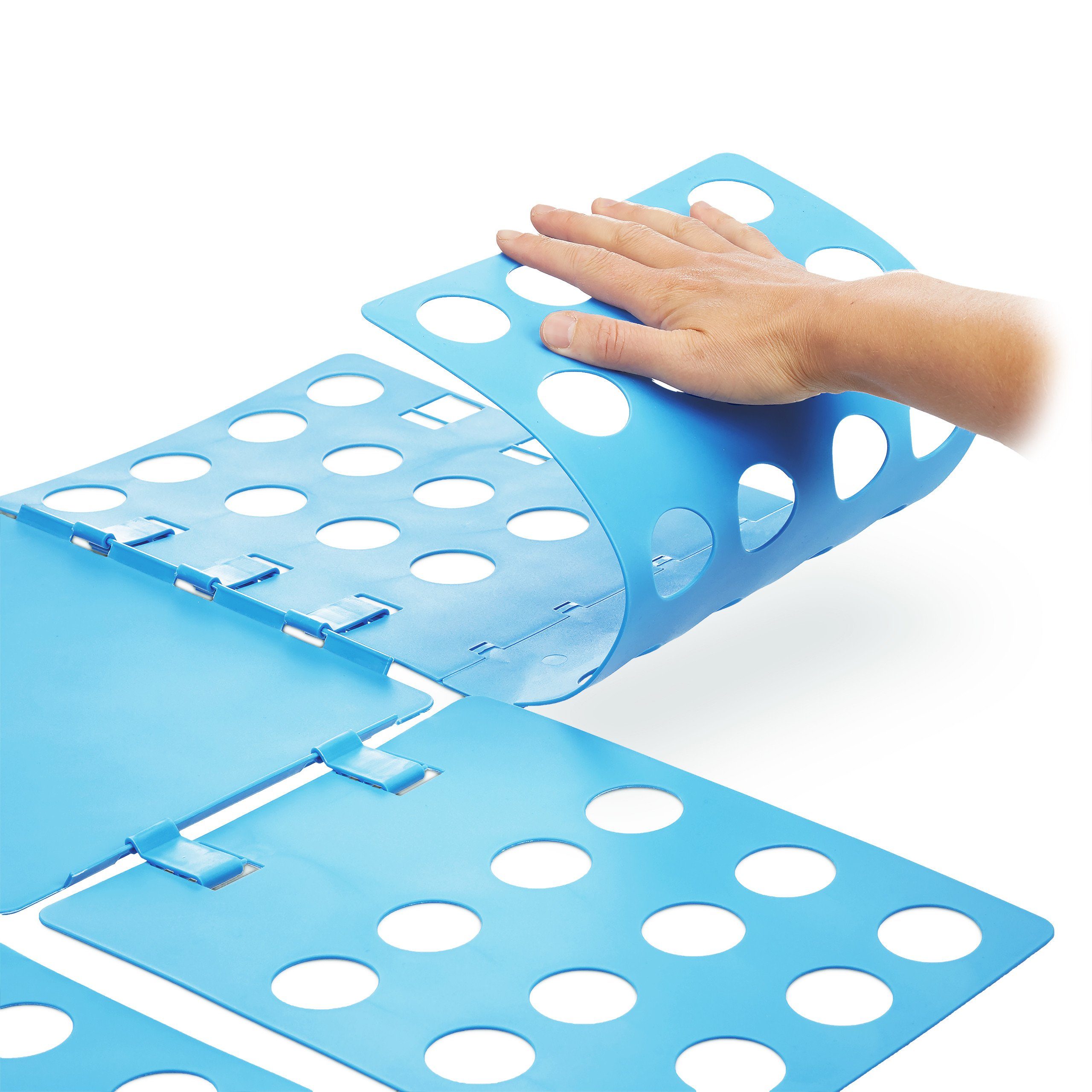 relaxdays Wäscheschrank 1 x Wäschefalter 4. Generation blau