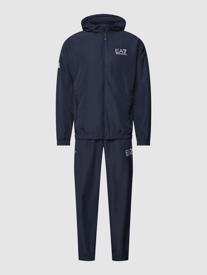 Trainingsanzug mit Label-Print in marineblau
