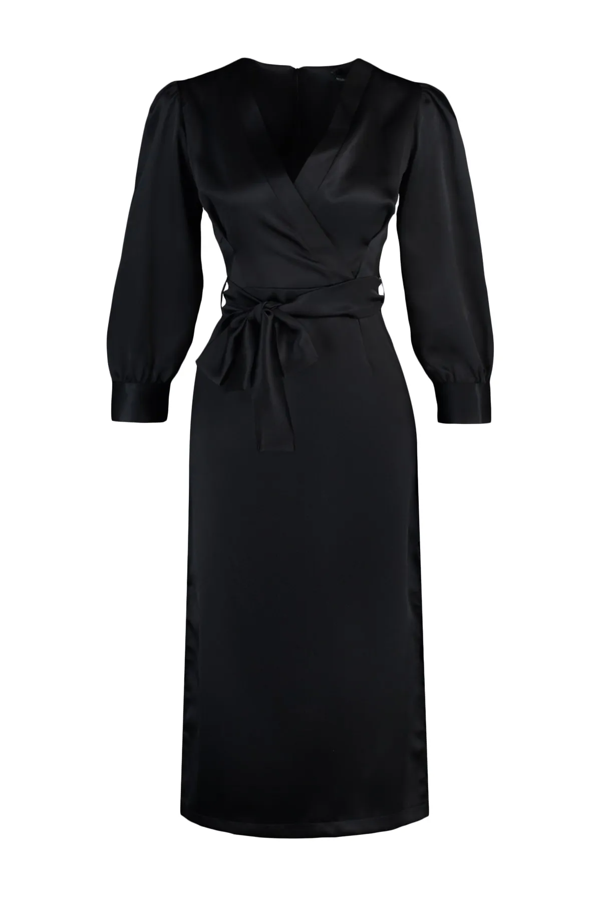 Trendyol Collection  Schwarzes, detailliertes Kleid aus Satin mit Krawatte TWOAW23EL01383
