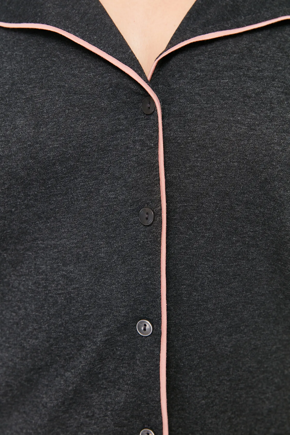 Trendyol Curve  Große Größen in Pyjama-Set - Grau - Unifarben
